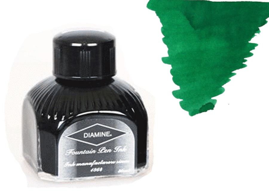 Tintero Diamine, 80ml., Ultra Green, Botella de cristal italiano
