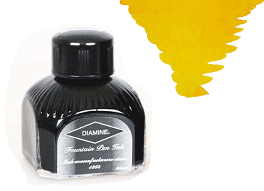 Tintero Diamine, 80ml., Yellow, Botella de cristal italiano