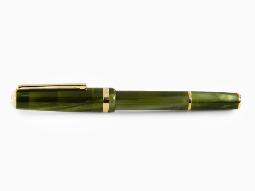 Pluma Estilográfica Esterbrook JR Pocket Palm Green, PVD Oro, EJRPG
