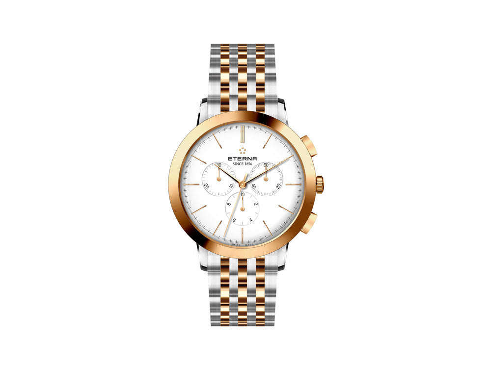 Reloj de Cuarzo Eterna Eternity, Ronda 5040.B, 42mm, PVD Oro, Cronógrafo