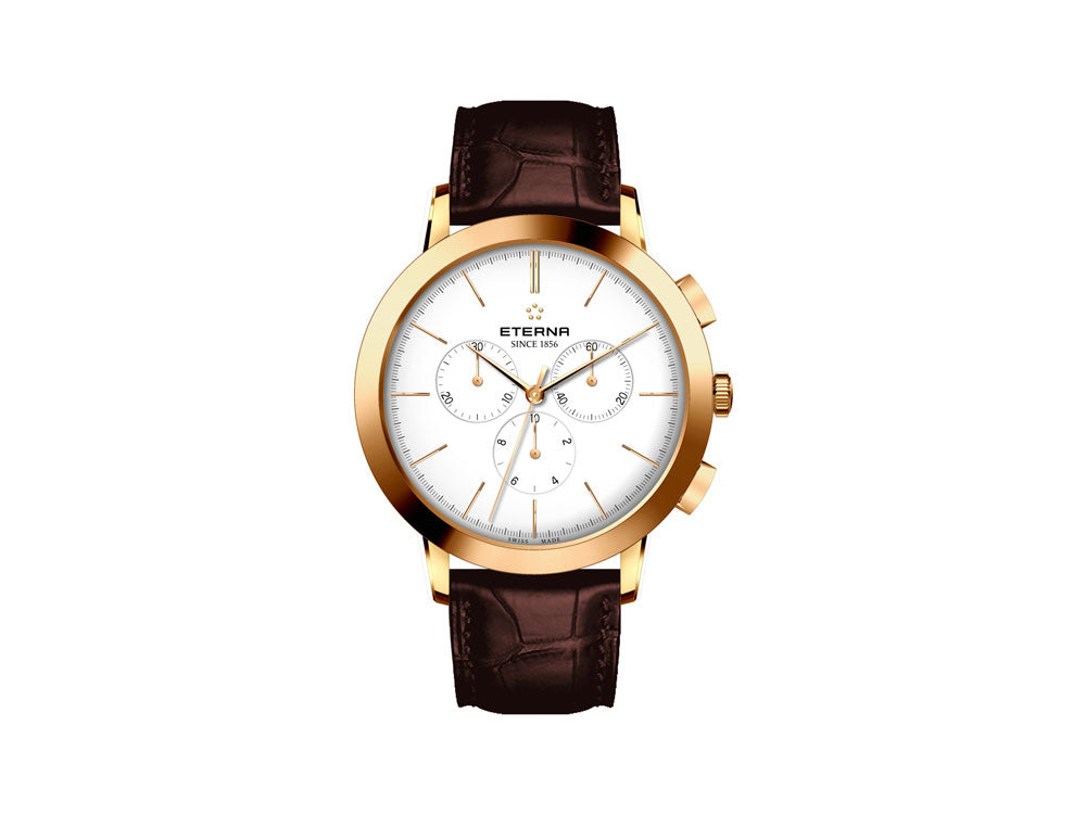 Reloj de Cuarzo Eterna Eternity, Ronda 5040.B, 42mm, PVD Oro, Cronógrafo