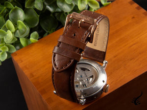 Reloj Automático Ingersoll Hollywood, 45 mm, Oro Rosa, Plata, Piel, I09602