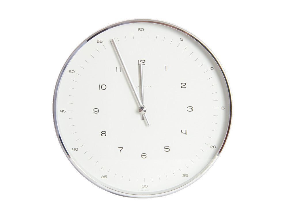 Junghans Max Bill Wall Clock RC, Aluminio, 30 cm, Blanco, Blanco,, 374/7001.00