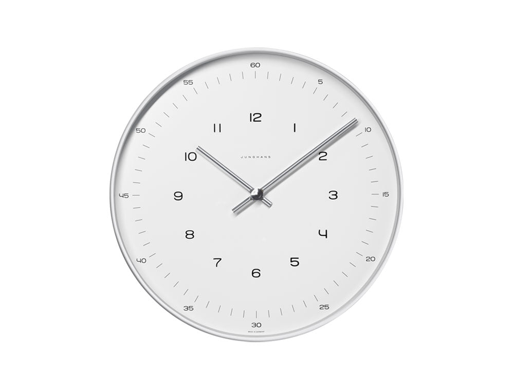 Junghans Max Bill Wall Clock RC, Aluminio, 22 cm, Blanco, 374/7003.00
