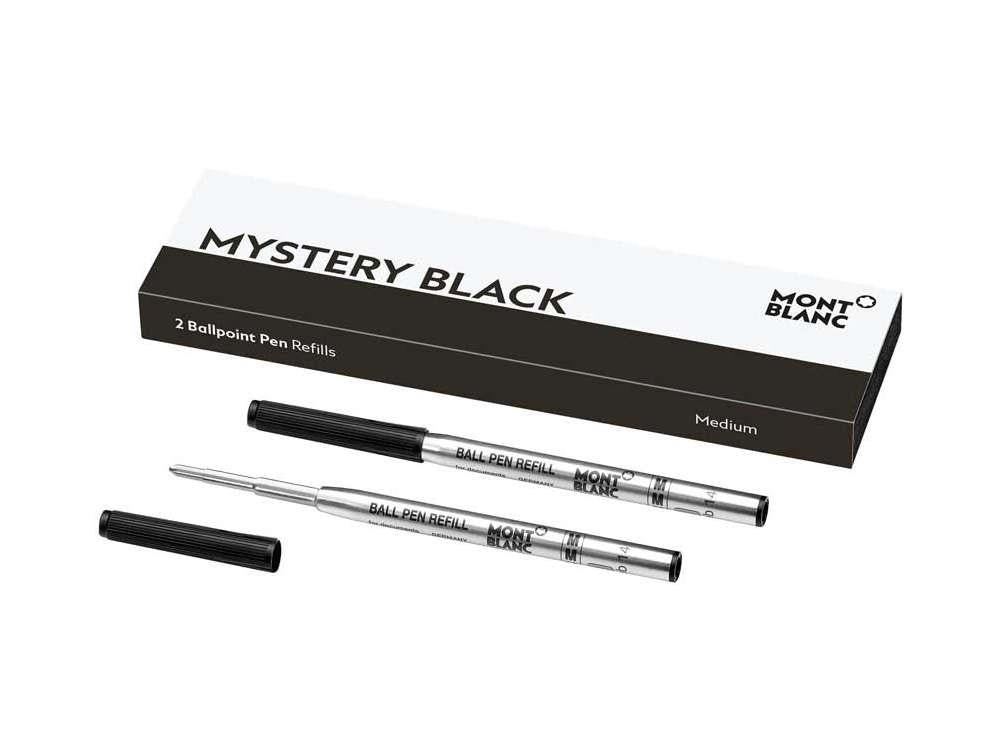 Recarga de bolígrafo 2x1 Montblanc, Mystery Black, Medio, 128211