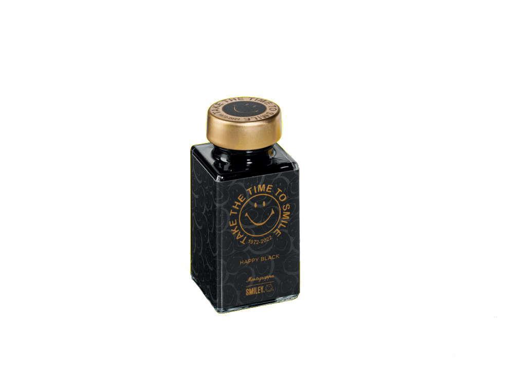 Tintero Montegrappa Smiley Happy Black, Negro, Cristal, 50ml IA2EBZIC