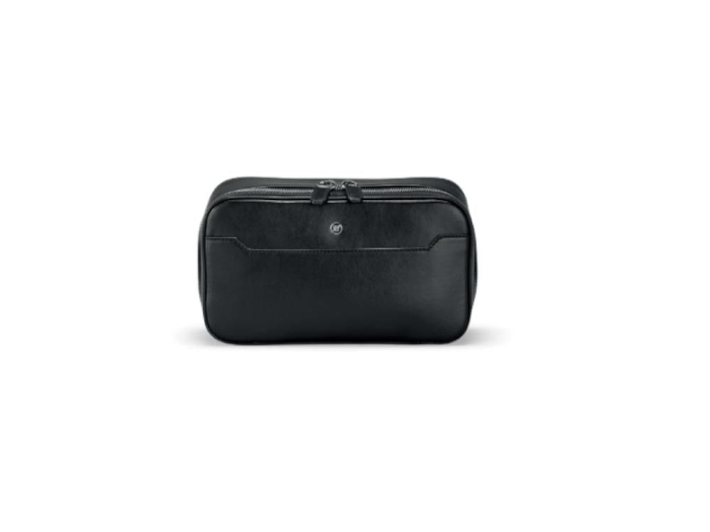 Bolso de aseo Montegrappa Signet Series, Piel, Negro, Cremallera, IC00BC00