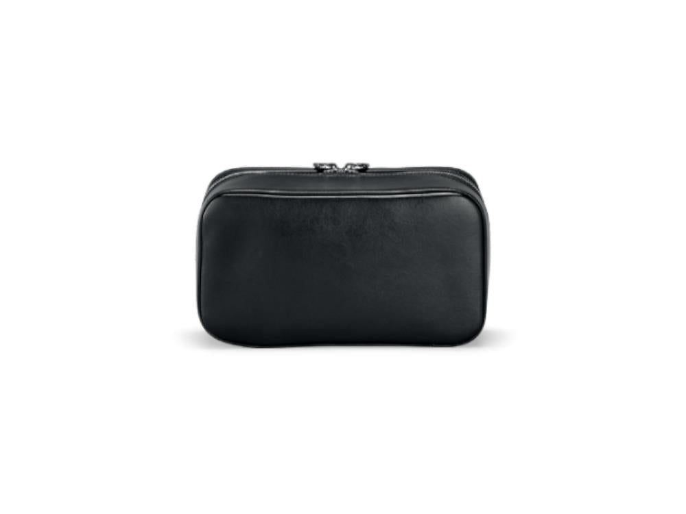 Bolso de aseo Montegrappa Signet Series, Piel, Negro, Cremallera, IC00BC00