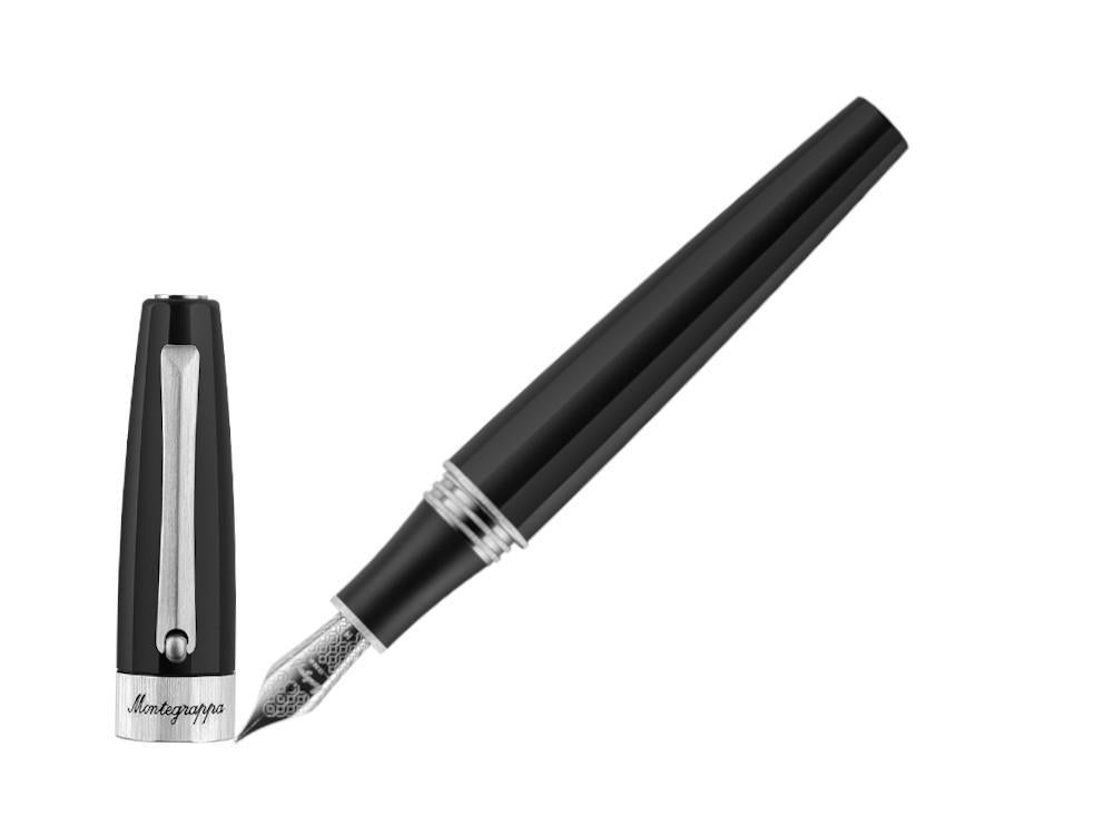 Pluma Estilográfica Montegrappa Magnifica, Acero, Negro, ISNGR-AC