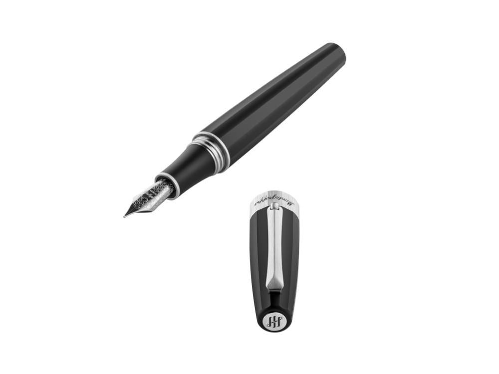 Pluma Estilográfica Montegrappa Magnifica, Acero, Negro, ISNGR-AC