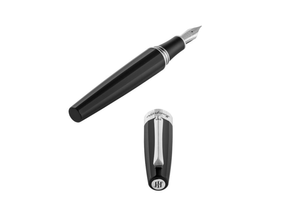 Pluma Estilográfica Montegrappa Magnifica, Acero, Negro, ISNGR-AC