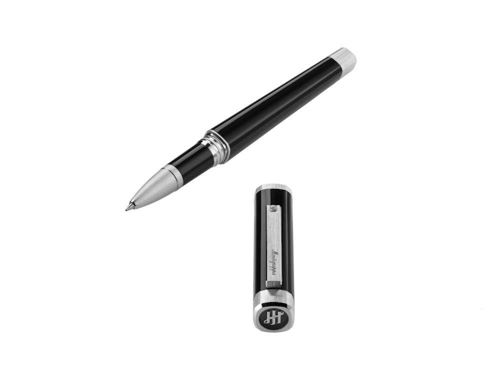 Roller Montegrappa Quattro, Resina Acrílica, Adornos en paladio, Negro, ISZ4IRIP
