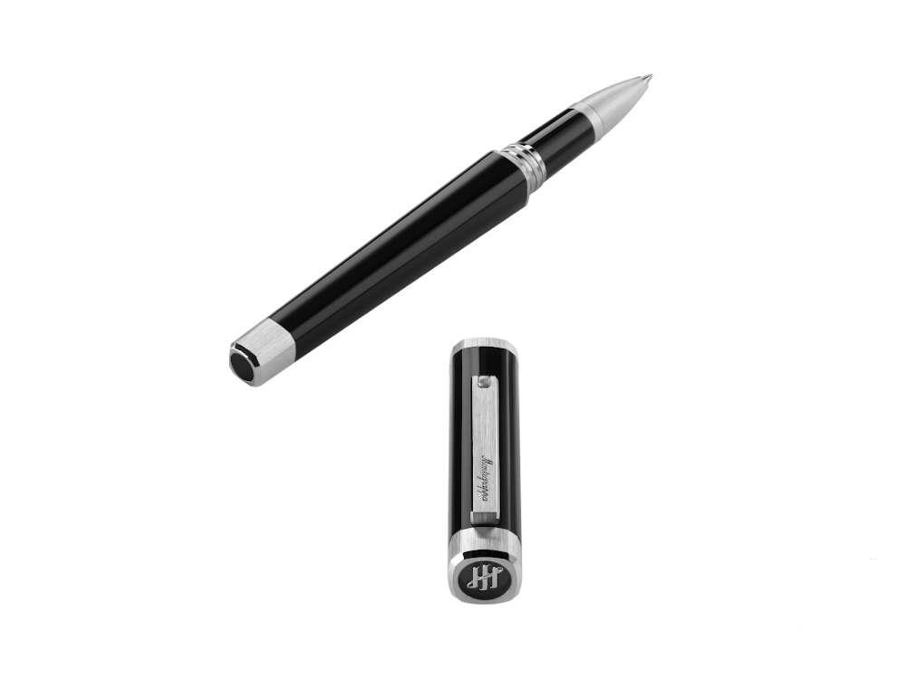 Roller Montegrappa Quattro, Resina Acrílica, Adornos en paladio, Negro, ISZ4IRIP