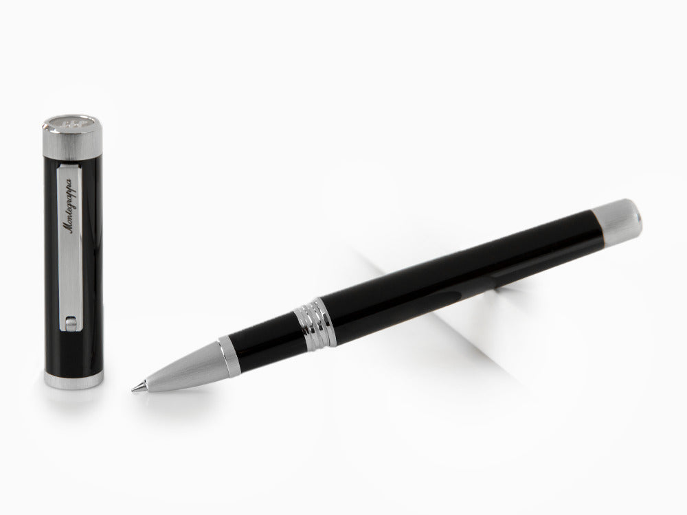 Roller Montegrappa Zero, Resina Negra, Paladio IP, ISZEIRIP