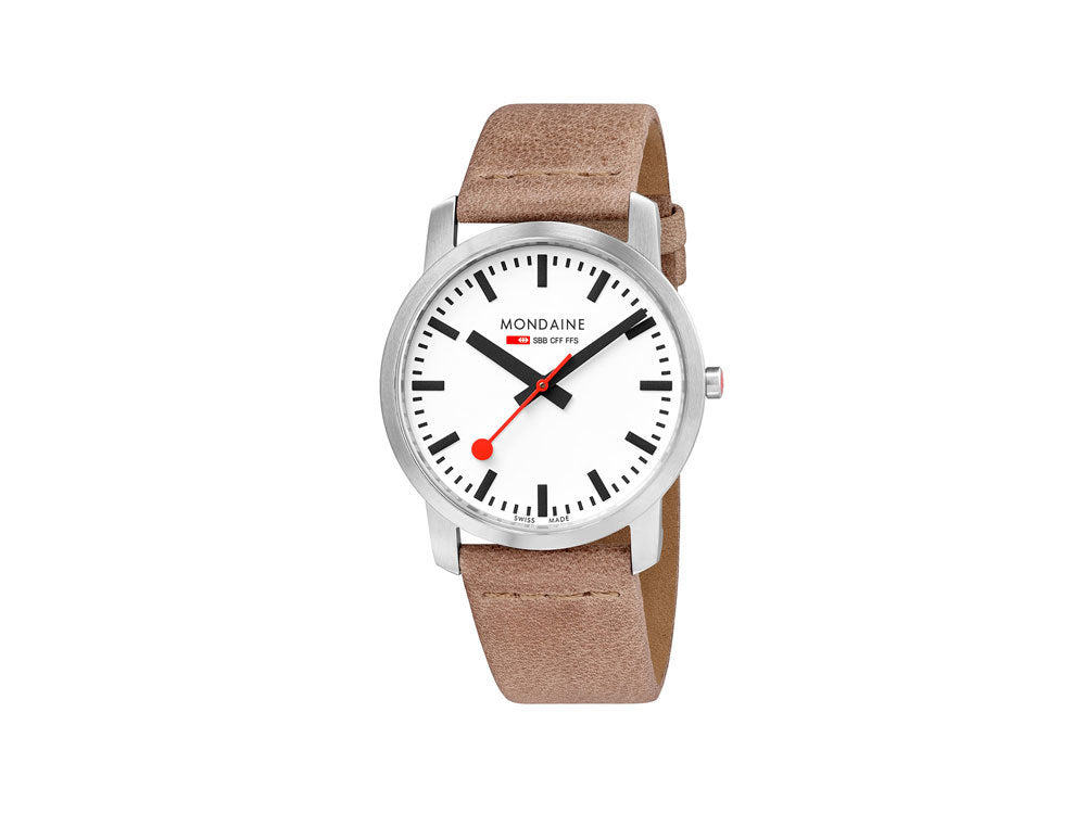 Reloj de Cuarzo Mondaine SBB Simply Elegant, Blanco, 41mm, A638.30350.16SBG