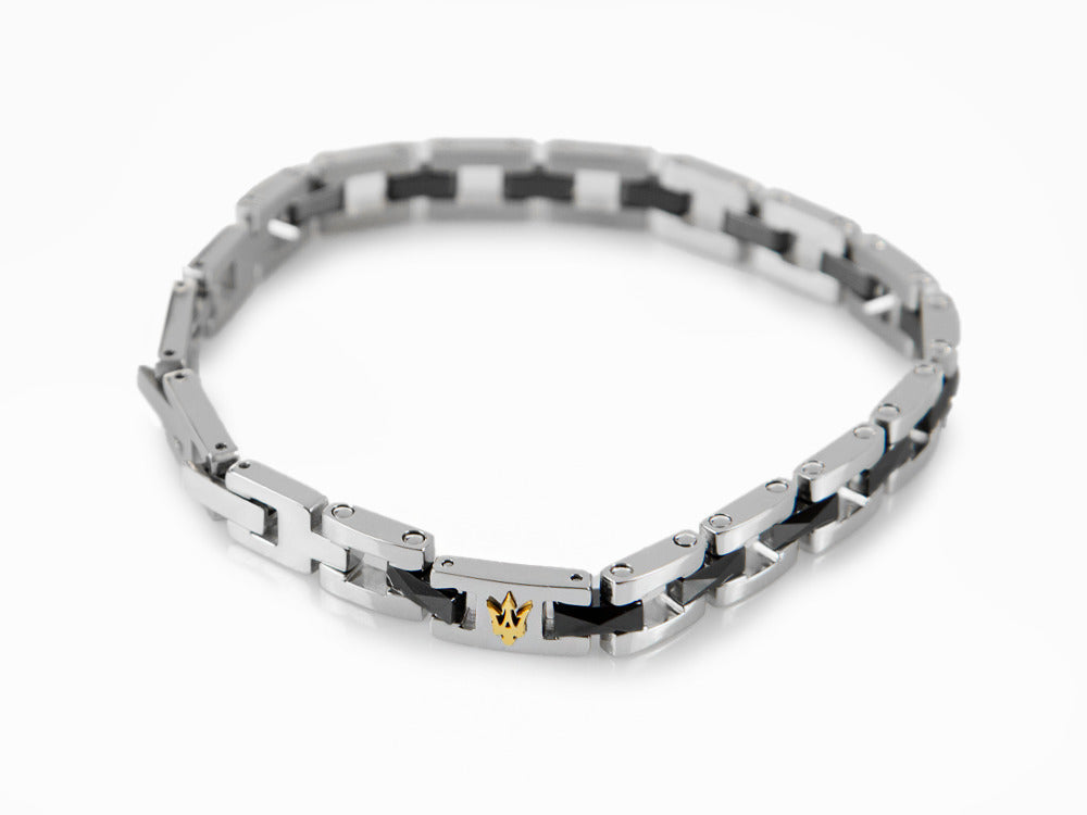 Pulsera Maserati Gioielli, Acero inoxidable, Plata, PVD, JM422ATZ16