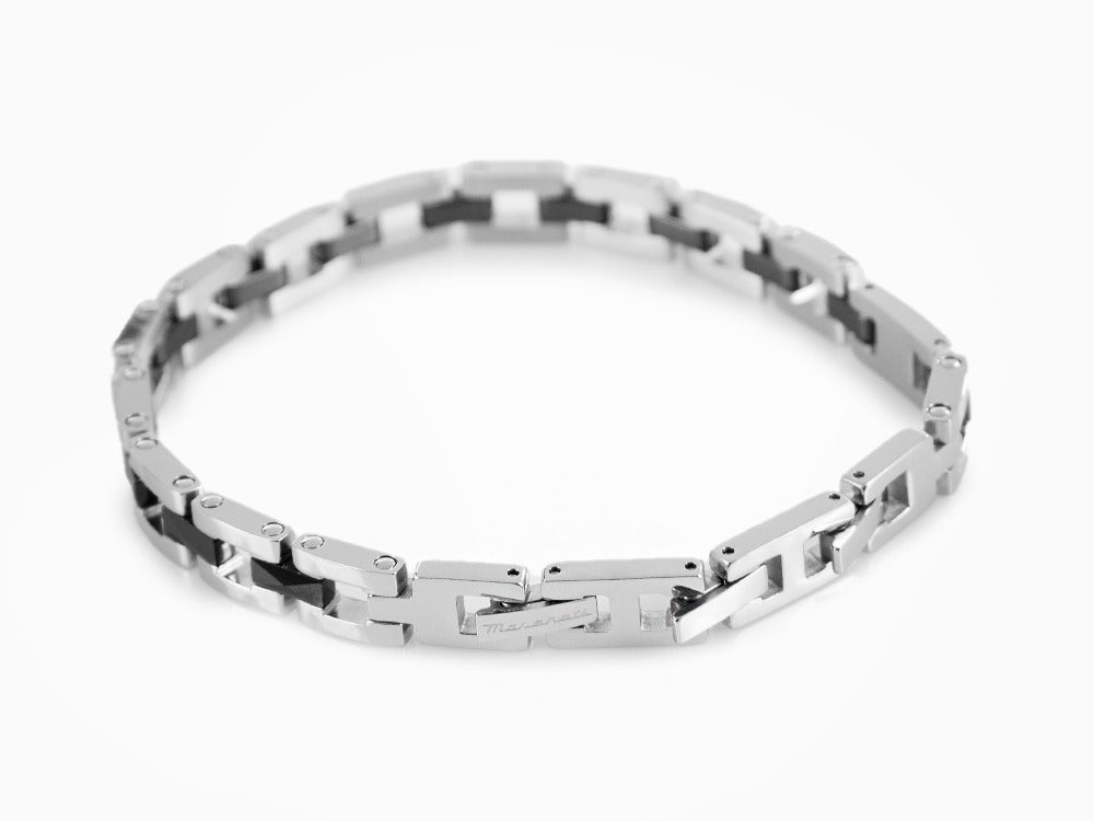 Pulsera Maserati Gioielli, Acero inoxidable, Plata, PVD, JM422ATZ16