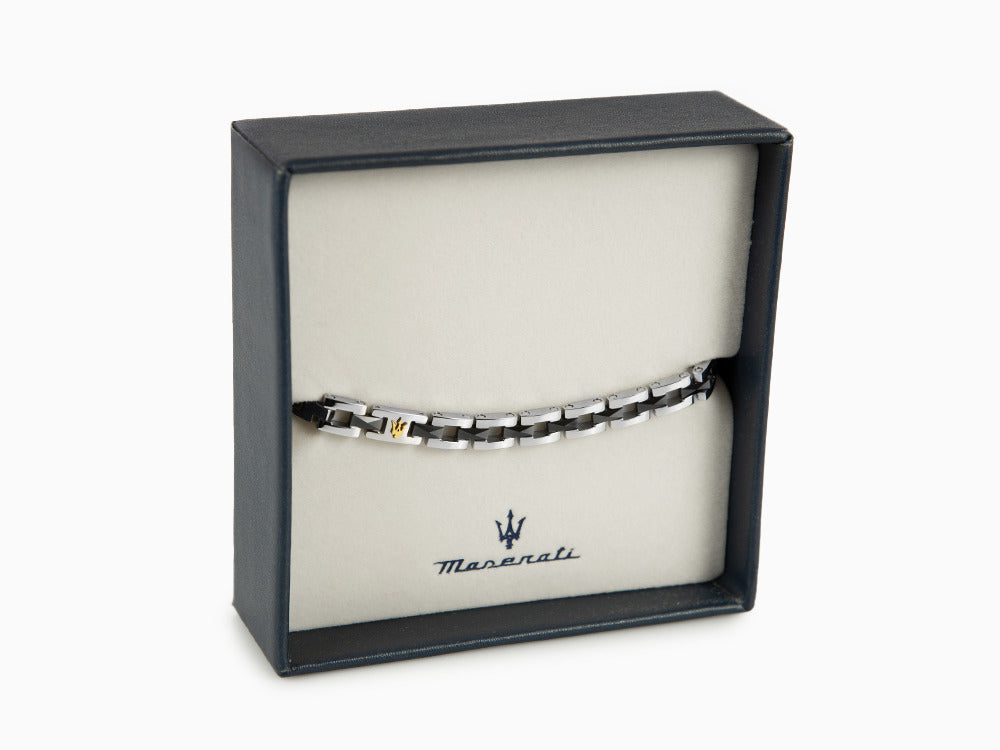 Pulsera Maserati Gioielli, Acero inoxidable, Plata, PVD, JM422ATZ16