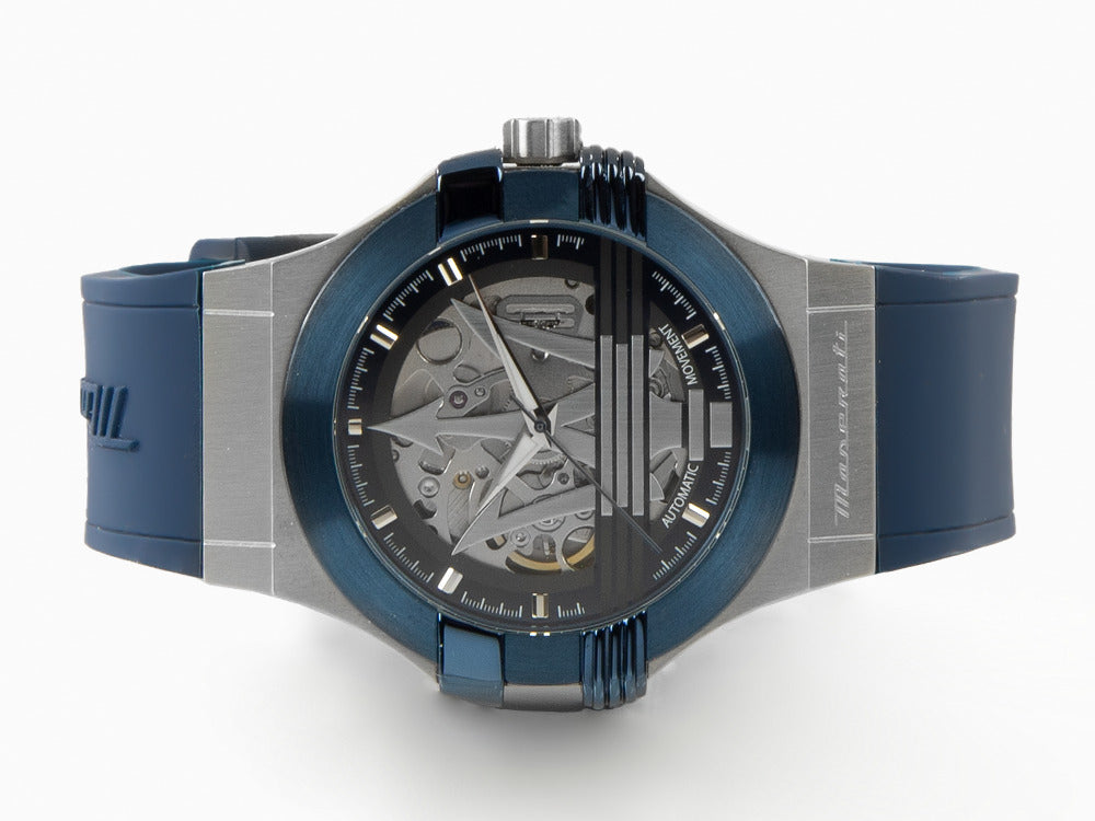 Reloj Maserati Potenza Hombre Automático Azul y Plateado R8821108035