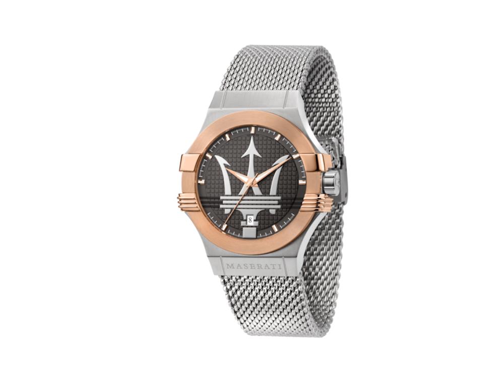 Reloj de Cuarzo Maserati Potenza, Negro, 42 mm, Cristal mineral, R8853108007