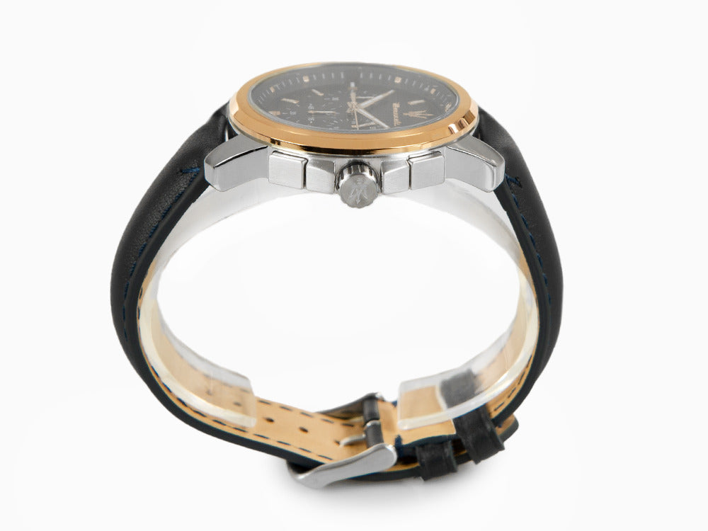 Reloj de Cuarzo Maserati Successo, PVD Oro Rosa, Azul, 44 mm, R8871621015