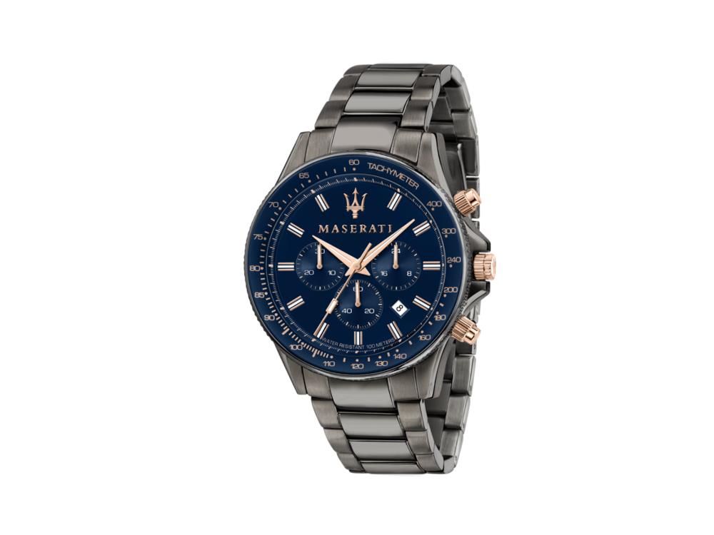 Reloj de Cuarzo Maserati Sfida, PVD Gun Metal, Azul, 44 mm, R8873640001