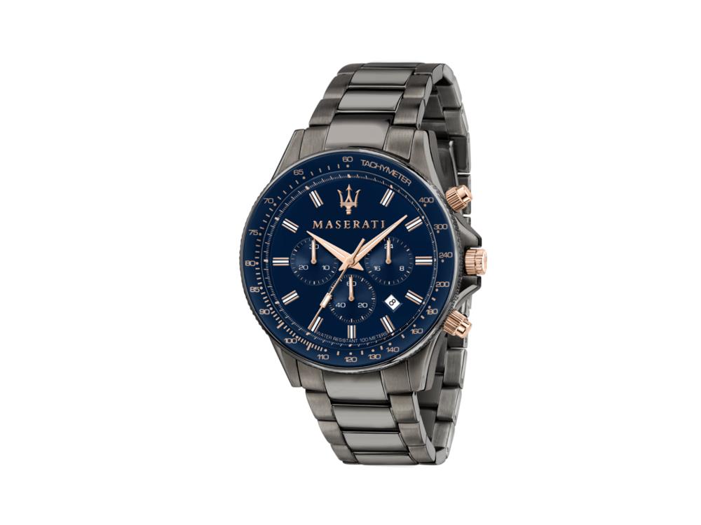 Reloj de Cuarzo Maserati Sfida, PVD Gun Metal, Azul, 45 mm, R8873640001