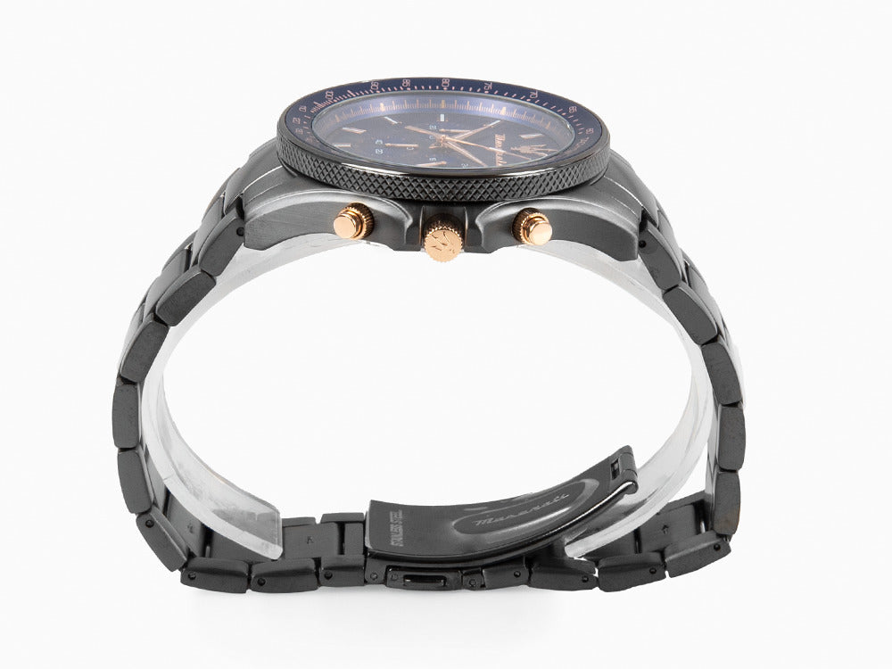 Reloj de Cuarzo Maserati Sfida, PVD Gun Metal, Azul, 44 mm, R8873640001