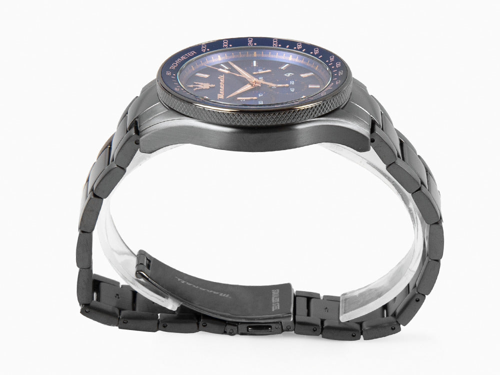 Reloj de Cuarzo Maserati Sfida, PVD Gun Metal, Azul, 44 mm, R8873640001