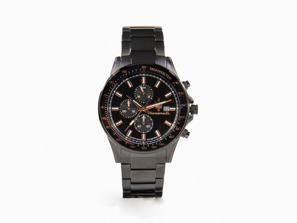 Reloj de Cuarzo Maserati Sfida, PVD, Negro, 44 mm, Cristal mineral, R8873640011