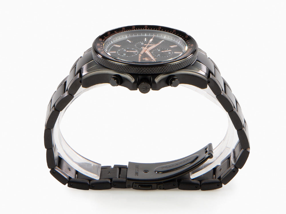 Reloj de Cuarzo Maserati Sfida, PVD, Negro, 44 mm, Cristal mineral, R8873640011