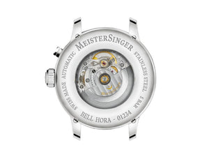 Reloj Automático Meistersinger Bell Hora, SW 200, Negro, 43 mm, BHO902-SG02