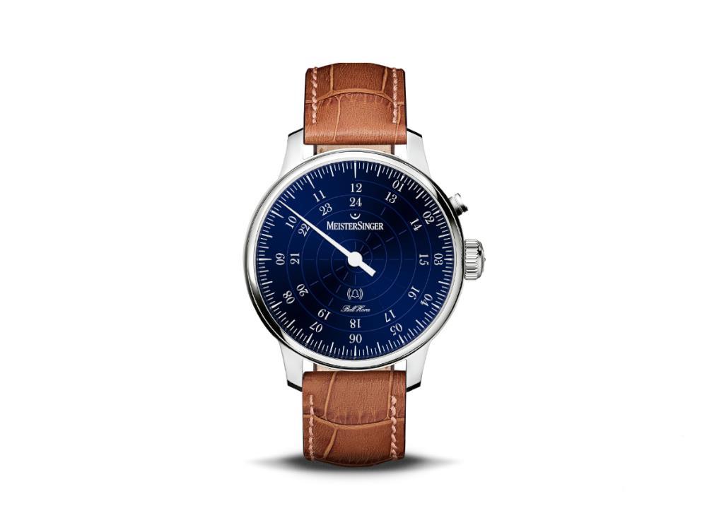 Reloj Automático Meistersinger Bell Hora, SW 200, Azul, 43 mm, BHO908-SG03