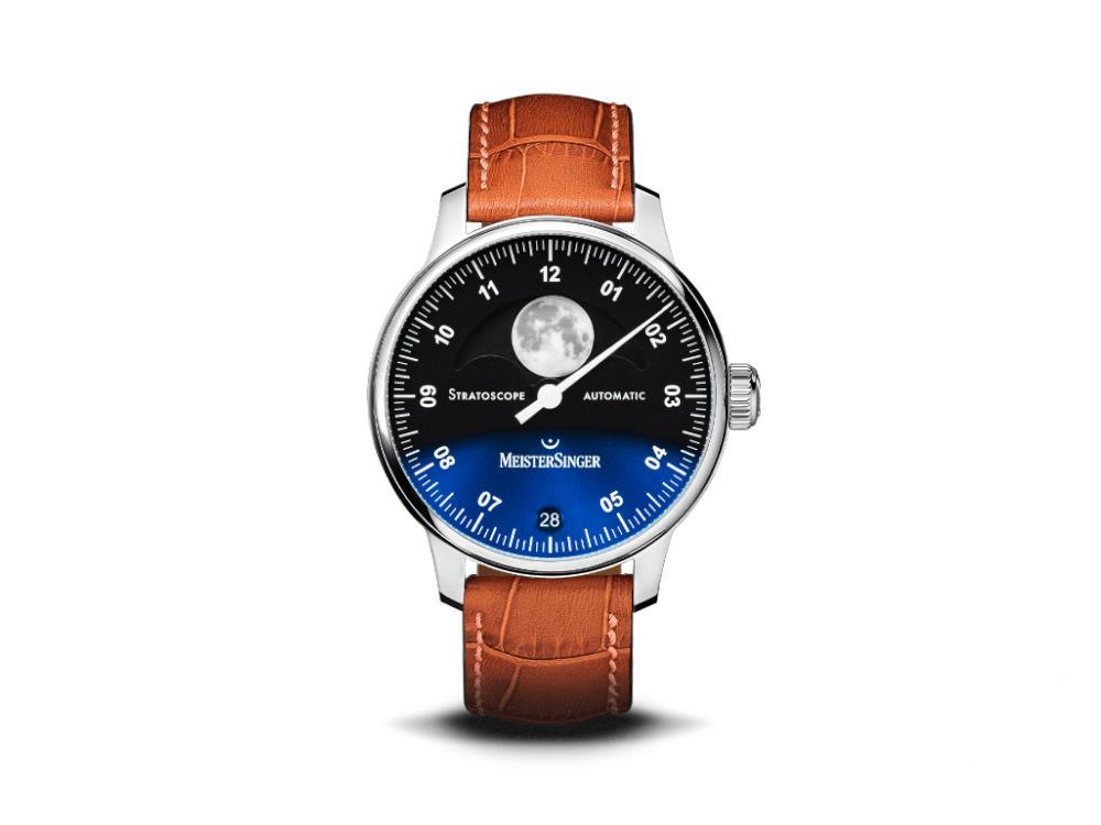 Reloj Automático Meistersinger Stratoscope, SW 220-1, 43 mm, Azul, ST982-SG03