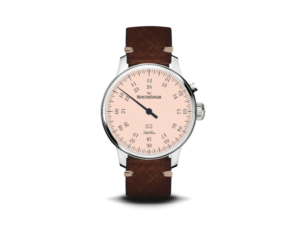 Reloj Automático Meistersinger Bell Hora, SW 200, Beige, 43 mm, BHO913-SVSL02