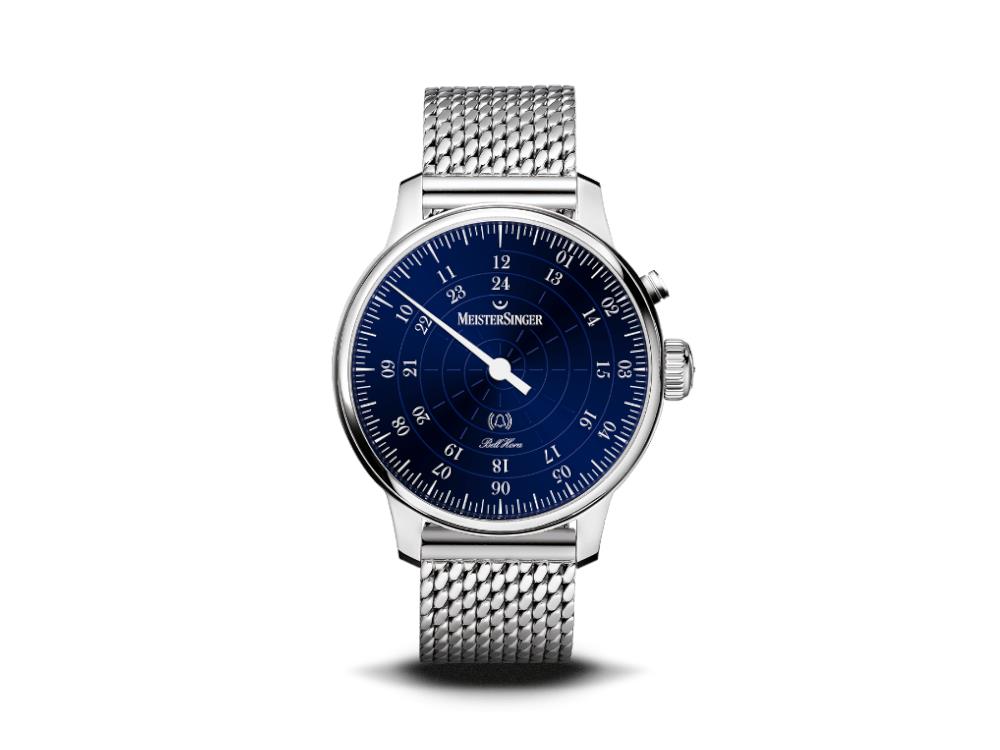 Reloj Automático Meistersinger Bell Hora, SW 200, Azul, 43 mm, BHO908-MIL20