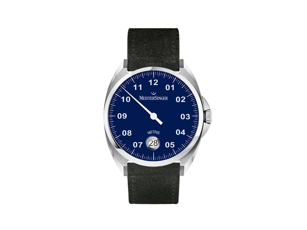 Reloj Automático Meistersinger Metris Blue, 38mm, Correa de piel, ME908-SV01