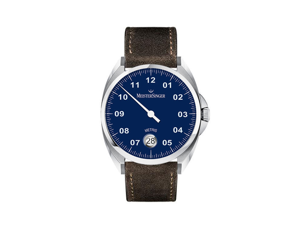 Reloj Automático Meistersinger Metris Blue, 38mm, Correa de piel, ME908-SV02