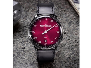 Reloj Automático Meistersinger Neo Plus Sunburst Red Degradé, Rojo, NE411D-SCF01