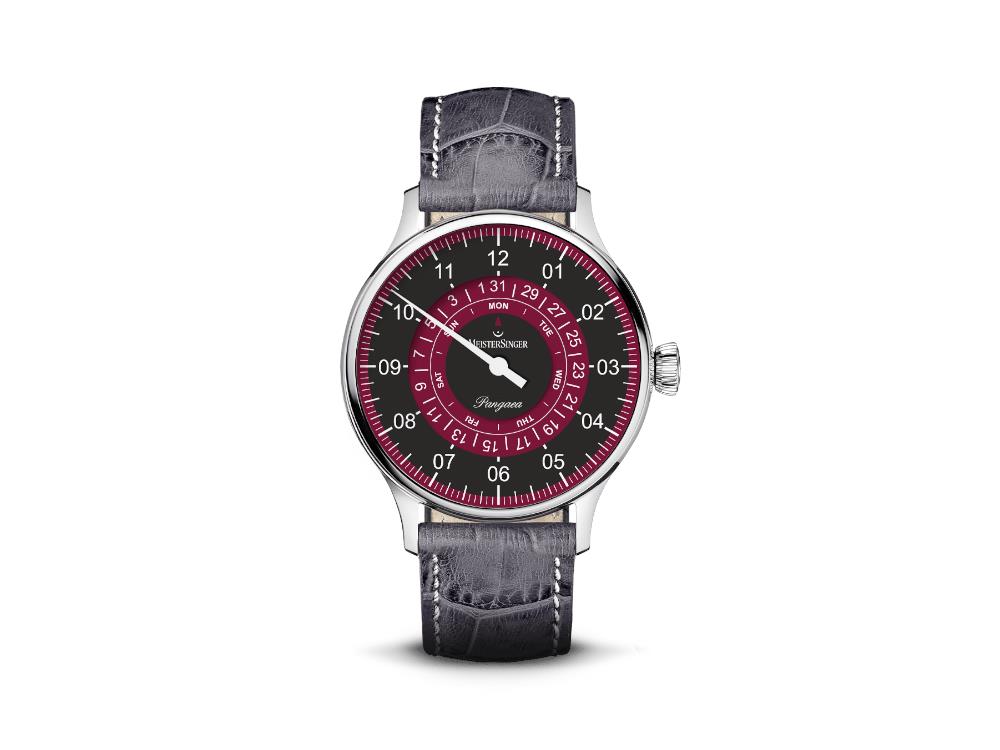 Reloj Automático Meistersinger Pangaea Day Date, Rojo, 40 mm, PDD902R-SG06W