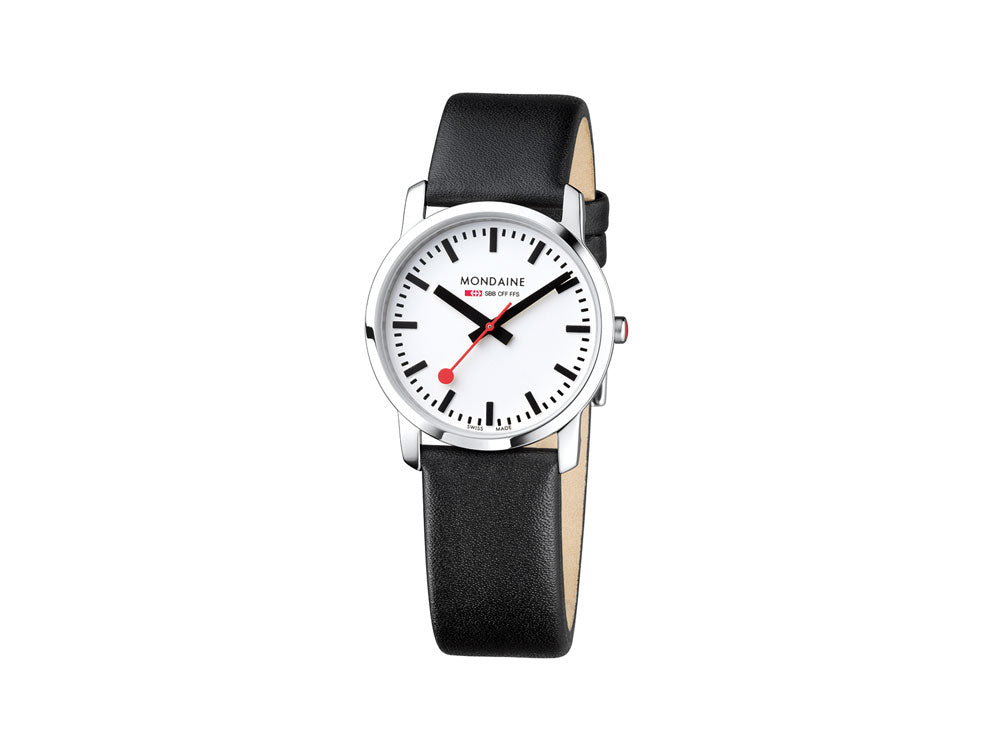 Reloj de cuarzo Mondaine SBB Simply Elegant, Correa negra, A400.30351.11SBB