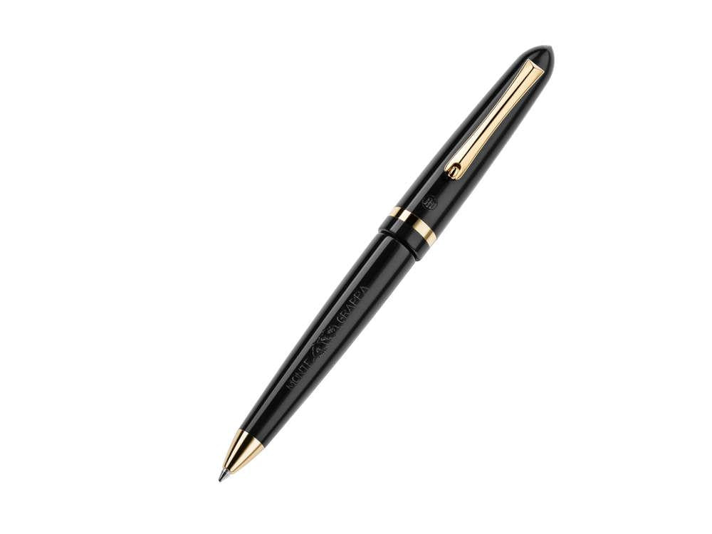 Bolígrafo Montegrappa Venetia, Resina Negra, PVD Oro, ISVENBAC