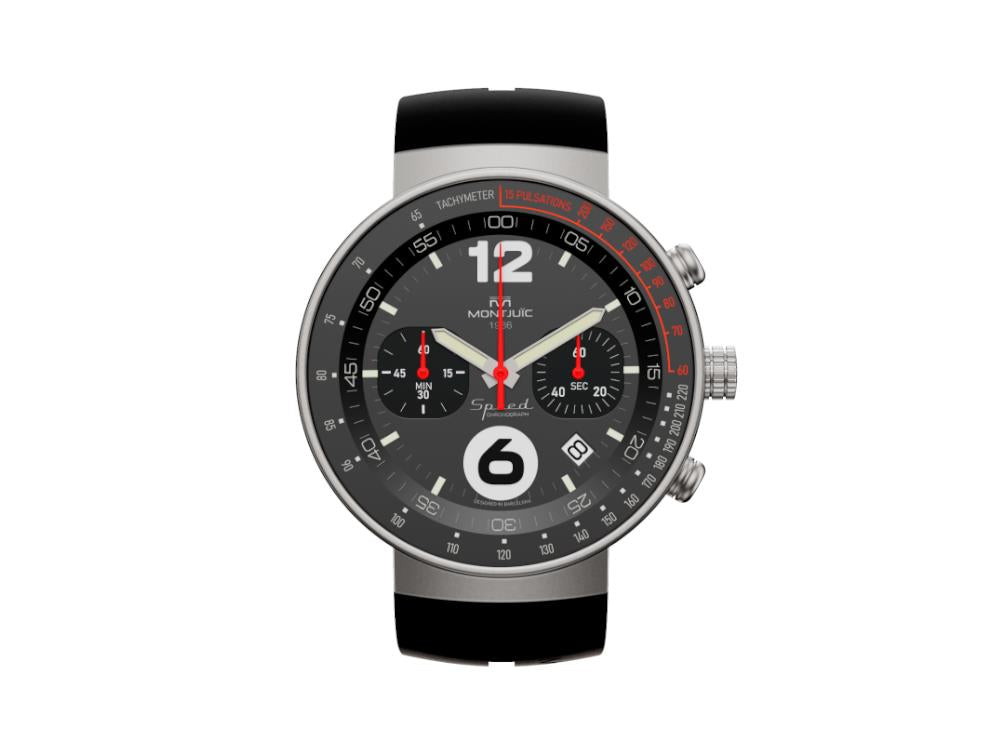 Reloj de Cuarzo Montjuic Speed Chronograph, Negro, 45 mm, MJ2.0202.S