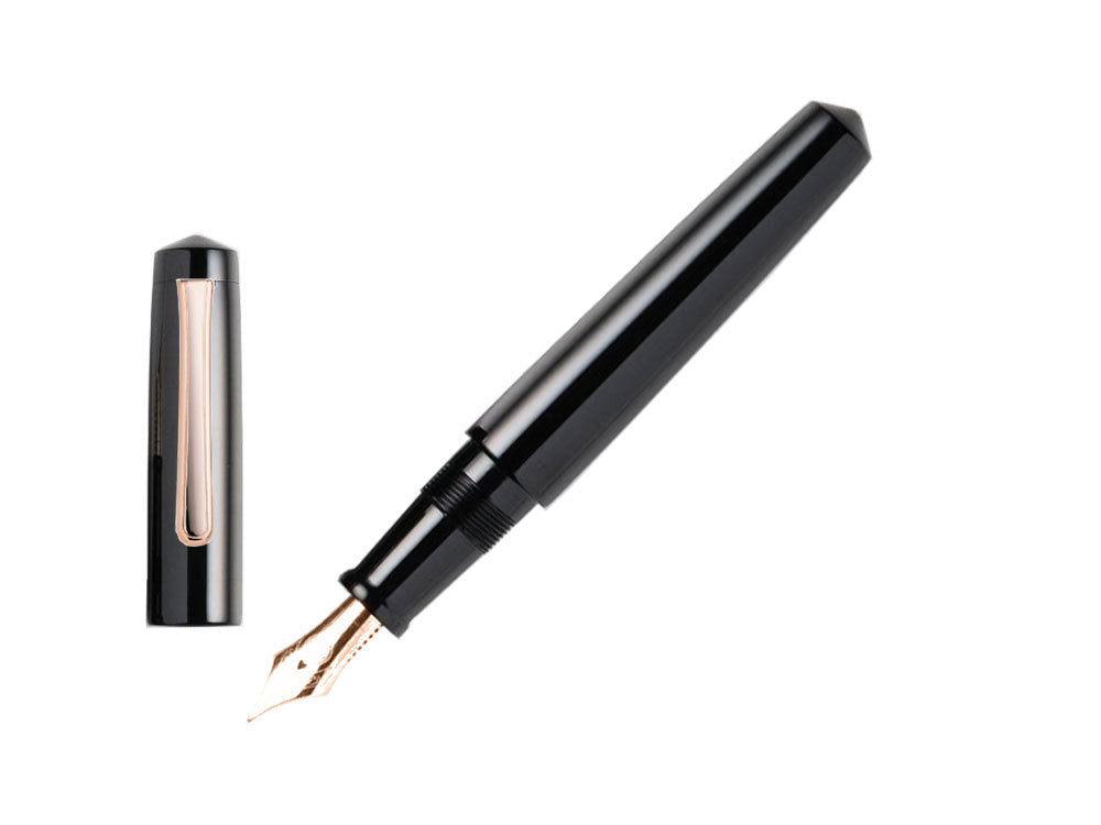Pluma Estilográfica Nakaya Writer Kuro-Roiro Negro, Piccolo, Oro Rosa