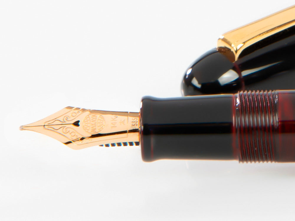 Pluma Estilográfica Nakaya Writer, Kuro Tamenuri, Ebonita y laca Urushi