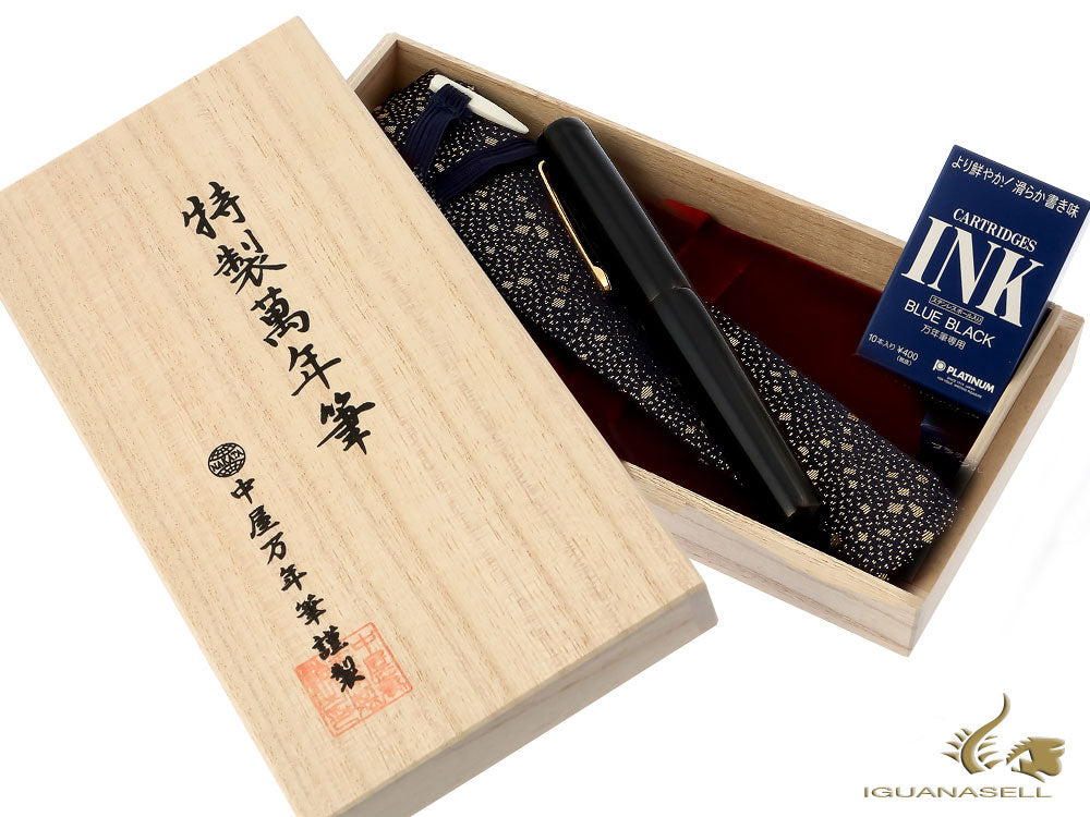 Pluma Estilográfica Nakaya Writer Kuro-Tamenuri, Piccolo, Oro, Ebonita