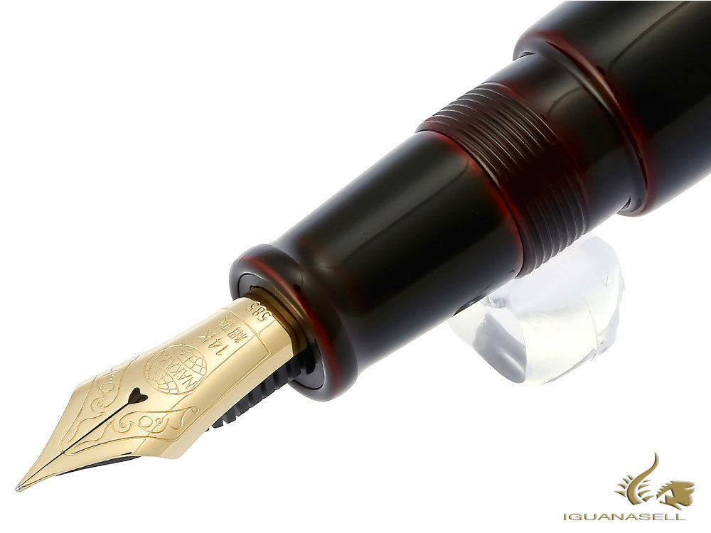 Pluma Estilográfica Nakaya Writer Kuro-Tamenuri, Piccolo, Oro, Ebonita