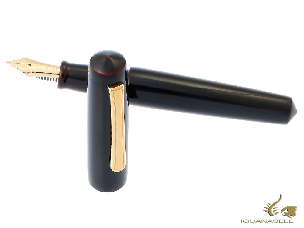 Pluma Estilográfica Nakaya Writer Kuro-Tamenuri, Piccolo, Oro, Ebonita