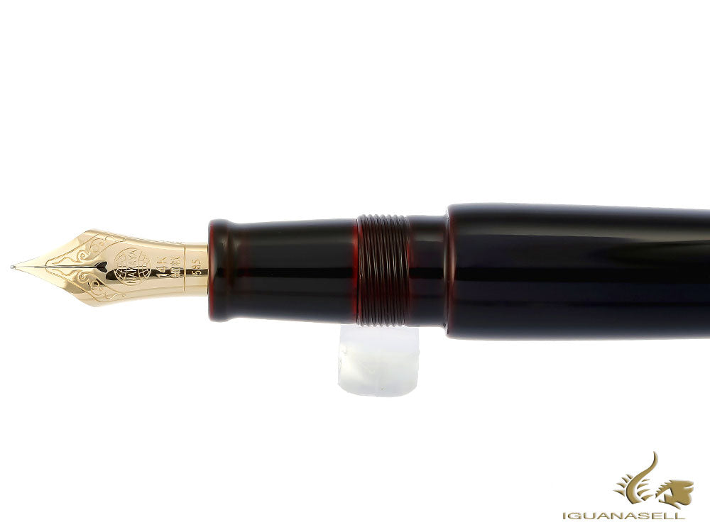 Pluma Estilográfica Nakaya Writer Kuro-Tamenuri, Piccolo, Oro, Ebonita