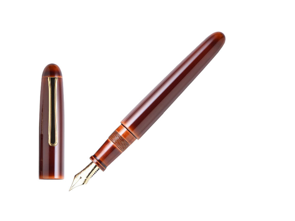Pluma Estilográfica Nakaya Writer Toki-Tamenuri, Portable, Ebonita, Oro
